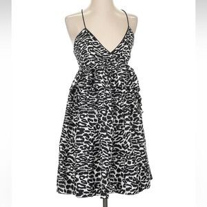NWT Piamita White Leopard Print Silk Dress size S